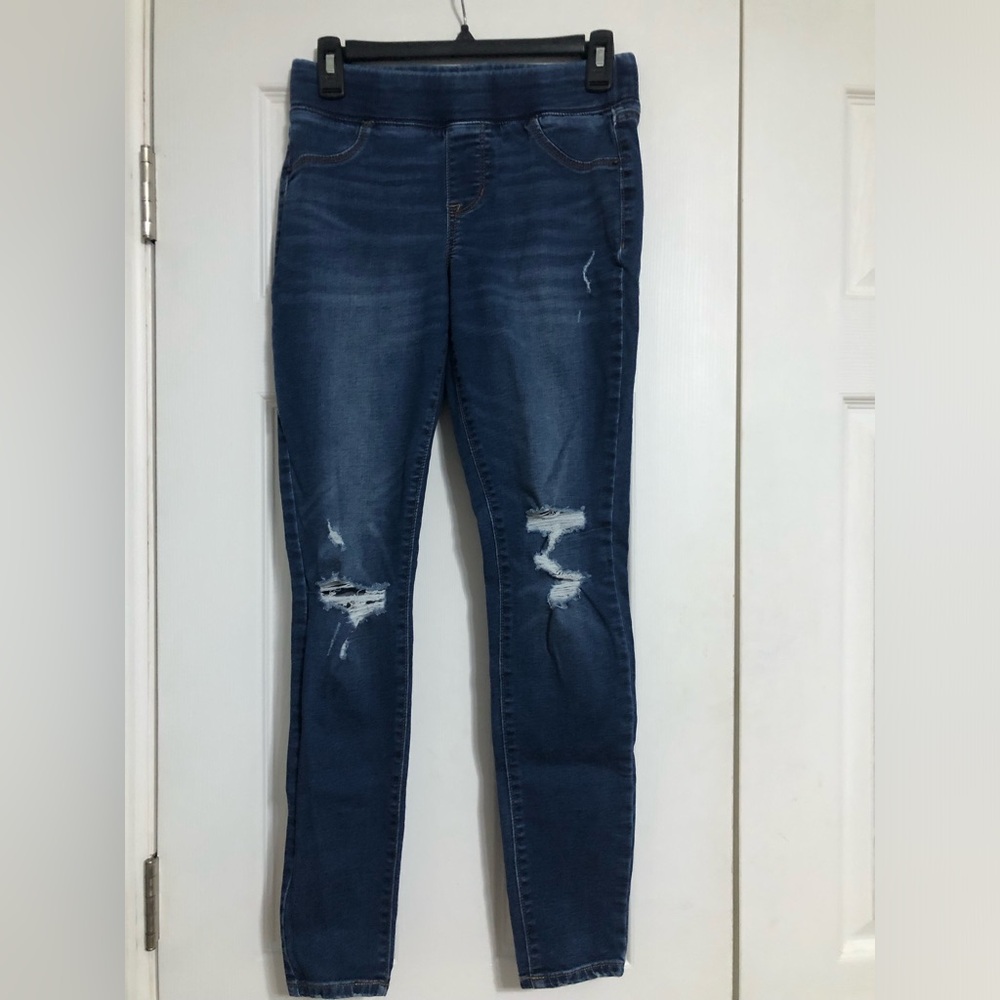 Old Navy‎ Women's Distressed Dark Blue Rockstar Skinny stretch Jeans size 2